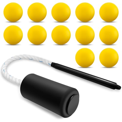 Baseball & Softball Swing Trainer Set – Rope Swing Training Bat with 12 Soft Foam Balls for Real-Feel Swing & Hitting Practice, Batting Training Aid for Youth Beginners