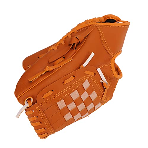 Acouto Premium PVC Sport Baseball Gloves Brown Pitcher Mitt for Kids and Adults Training 10.5in Outdoor Use (10.5 Inch)