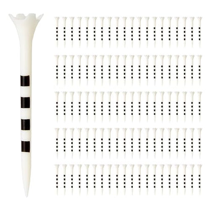 Amazon Basics Golf Tees with Height Marker System- Recycled Plastic Tees with 4-Prong Head - Golf Course Accessories - White - 100 Pack