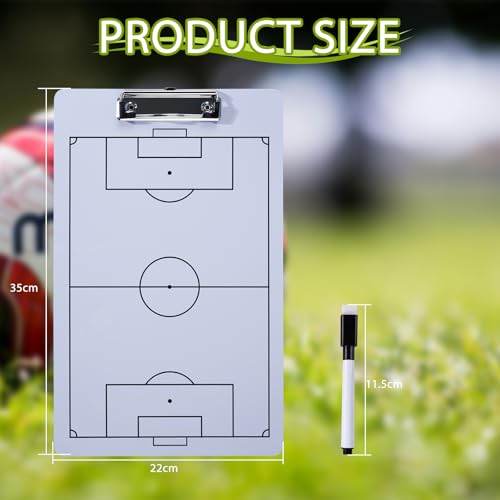 Pure Vie Magnetic Soccer Coaching Board, Portable Soccer Whiteboard for Coaches, Soccer Tactics Clipboard with Dry Erase, Marker Pen - Soccer Training Equipment for Teaching and Game Plan