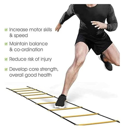 Agility Ladder Speed Ladder, Speed and Agility Training Set, Thickened Ladder, Cones Football Training - size: 2.55M