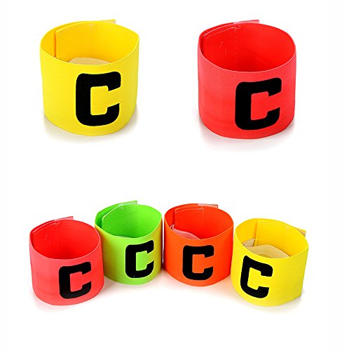 Captain's Armband Soccer Football Rugby Captain Armbands for Youth and Adult,Anti-Drop Design - Pack of 6 - color: Green,Pink