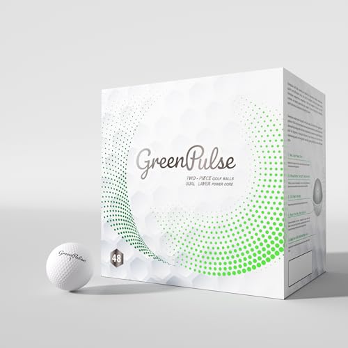 GREENPULSE Drive+ Distance Golf Balls – 2-Piece, Soft Feel with Low Spin Design for Maximum Distance - color: White, size: 48 Pack