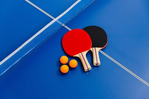 RACK Virgo Table Tennis Conversion Top for Billiard/Pool Table 4 Piece– Indoor Ping Pong Tabletop - color: blue