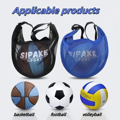 Basketball Carrying Bag with Multiple Compartment Adjustable Shoulder Strap Waterproof Nylon Crossbody Bag for Training - color: Blue