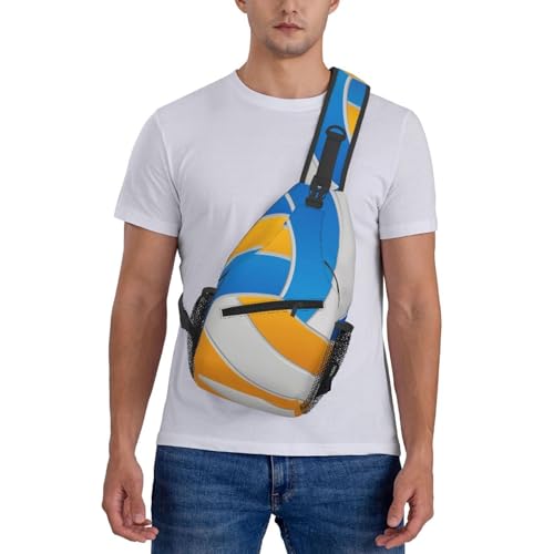 Volleyball Sling Backpack Sling Bag Crossbody Shoulder Bag Volleyball Purse Chest Bag For Men Women - color: Volleyball