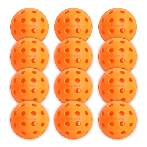 Pro-Grade 40-Hole Outdoor Pickleball Balls 3/4/12 Pack- Pro-Player Tested with Wind-Resistant Design, High-Visibility & 300+ Hit Suitable for Players of All Skill Levels - color: orange, size: 12 pack