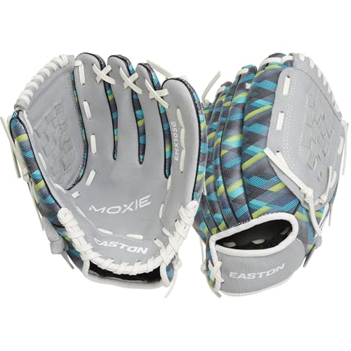 Easton | Moxie Youth Baseball Glove | Sizes 10.5" - 11" | Multiple Styles - color: Cyan Blue, size: 10.5" | Ages 6-9