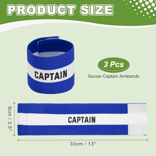 Soccer Captain Armbands, Adjustable Captain Bands Soccer Elastic Armband - color: Blue,White