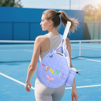 NZNDB Tennis Bags for Women Girl, Tennis Sling Crossbody Backpack, Water Resistant Tennis Bag for Pickleball, Tennis, Racketball - color: Blue