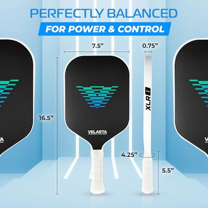Professional Pickleball Paddles – Best Pickleball Paddle - Pickleball Paddles Carbon Fiber T700 - USAPA Approved - 16mm Paddle Racket for Enhanced Control - Paddle Rackets for Adults - color: White
