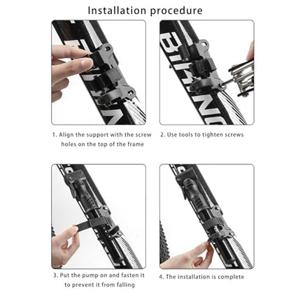 Mini Bike Pump Portable Frame Pump, High Pressure Shock Pump for Bike Shock, Air Ball Pump Inflator with Ball Pump Needles, Mini Pump Fits Standard Presta & Schrader - color: Silver
