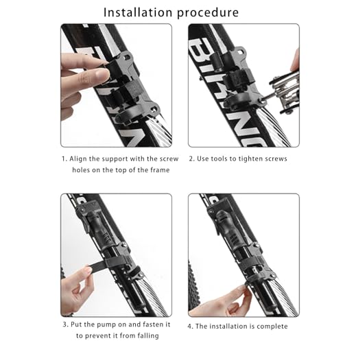 Mini Bike Pump Portable Frame Pump, High Pressure Shock Pump for Bike Shock, Air Ball Pump Inflator with Ball Pump Needles, Mini Pump Fits Standard Presta & Schrader - color: Black