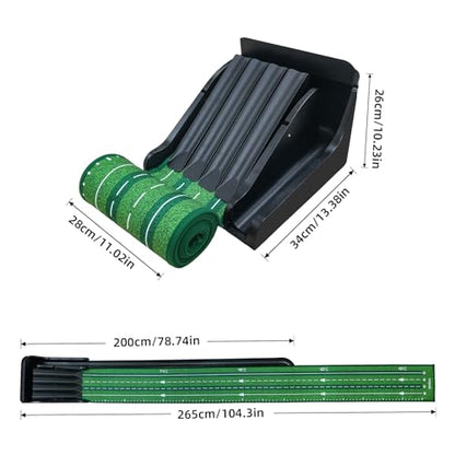 Putting Green Indoor - Practice Uphill Putts, Golf Putting Mat with Auto Ball Return, Golf Training Aid for Home, Office, Backyard, Party Game, Great Gifts for Men Dad