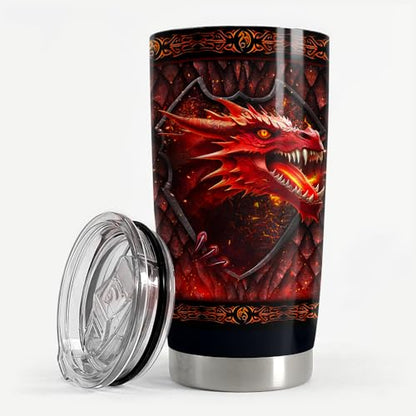 SANDJEST Dragon Tumbler 20oz Stainless Steel Insulated Coffee Travel Mug Cup for Men Dragon Gifts for Birthday Christmas Fathers Day - color: Dragon