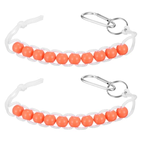 Golf Beads Counter, Golf Ball Beads Bracelet Count Stroke Score Acrylic Sports Keeper Putting with Hook for Golfer - color: Orange
