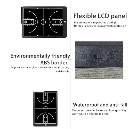 Basketball Coaching Board, 16 Inch LCD Coach Clipboard, Basketball Marker Training Equipment Accessories with Pen