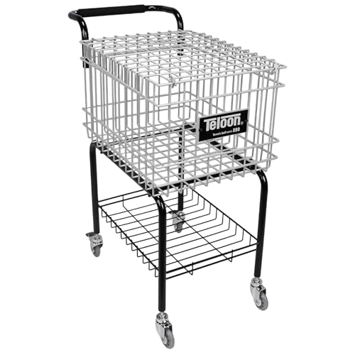 Training Ball Pickup Basket Holds 350 Balls Large Capacity Wheeled Tennis Ball Hopper for Tennis/Pickleball/Baseball/Softball