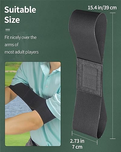 GreenHaven Golf Swing Arm Band Golf Swing Training Aid Elastic Swing Correcting Trainer Band for Golfers Beginners Arm Elbow Posture Teaching Tool Accessory for Golf Club Practice