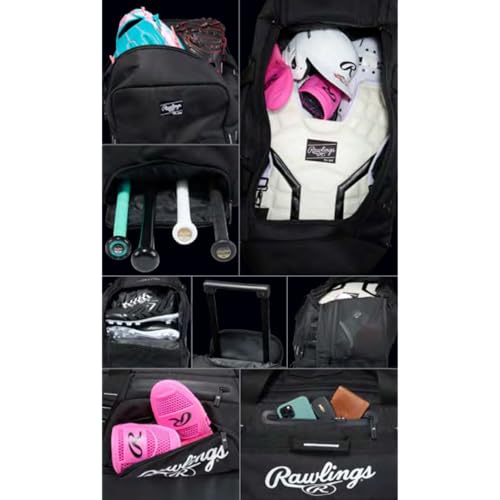 Rawlings | YADI 2.0 Wheeled Catcher's Bag | Yadier Molina Model | Baseball/Softball | Multiple Styles