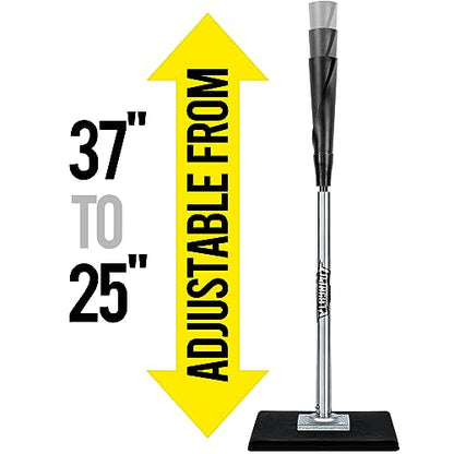 PLAYAPUT Portable Batting Tee for Baseball/Softball, Height Adjustment from 25-37 inch,Easy Transport Premium Baseball Tee with Rubber Top,Heave Duty Base Hitting Tee for Kids/Youths/Adults