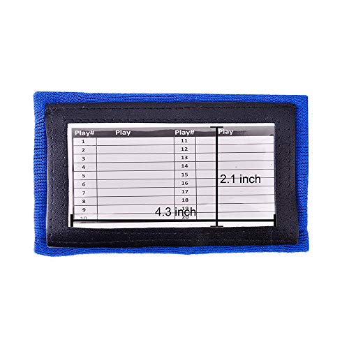 Quarterback (QB) 3 Sheet Play Wristband Youth Perfect for Football Plays, Softball Signs & Baseball (20 Pack) - color: Blue