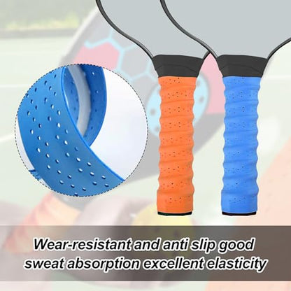 6Pcs Pickleball Paddle Grip Tape, Pickleball Anti-Slip Perforated Super Absorbent Pickleball Overgrip Handle Replacement Wrap for Pickleball Paddle