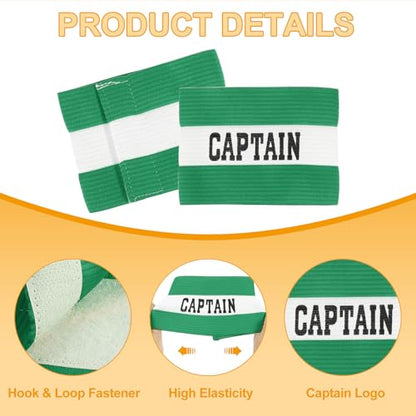 MECCANIXITY Soccer Captain Armband, Captain Arm Band for Soccer Elastic Captain C Arm Band Sport Captain Armbands for Football Team Training Youth & Adult - color: Green