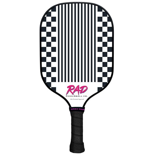 RAD Pickleball Paddle – USAPA Approved Pickleball Racket – Fiberglass Surface with Spin Grit Tech – Carbon Fiber Pickleball Paddle for Power & Control – Indoor & Outdoor - color: Retro Ripper