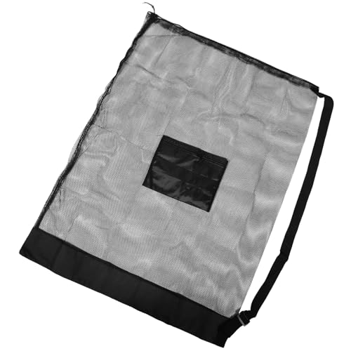MAGICLULU Large Capacity Single Shoulder Mesh Ball Bag with Drawstring, Sports Ball Storage Carrier for Basketball, Soccer, Volleyball – Heavy-duty Mesh Sports Equipment Bag for Outdoor Team