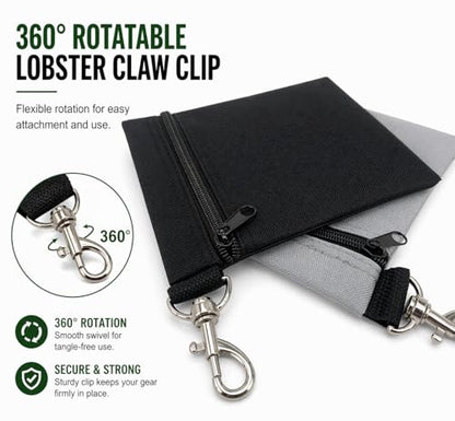Golf Tee Pouch | Pack of 2 Golf Tee Bag | 5.24 X 6.42 Inch Zipper Golf Accessory Bag with Clip | Golf Bag Accessories for Men Women Golf Gift