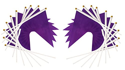 50 Pack Purple Pennant Small Mini Flags On Sticks,Hand Held Solid Purple Pennant DIY Graffiti Flag,Party Events Celebration,School,Grand Opening,Kids Birthday,Sports Clubs,Flower Pot - color: Purple