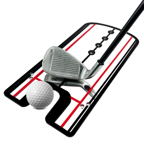 Golf Putting Mirror Training Aid, Alignment Training Tool for Putting Practice, Putter Mirror with Precision Lines for Eye & Shoulder Alignment, Portable Golf Putting Aid, 12" x 5.7"