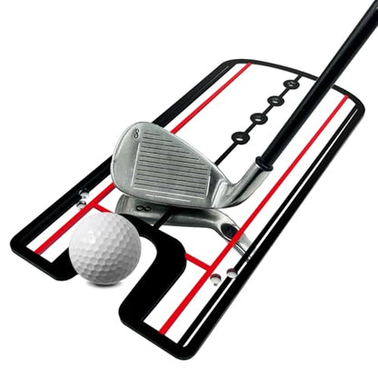 Golf Putting Mirror Training Aid, Alignment Training Tool for Putting Practice, Putter Mirror with Precision Lines for Eye & Shoulder Alignment, Portable Golf Putting Aid, 12" x 5.7"