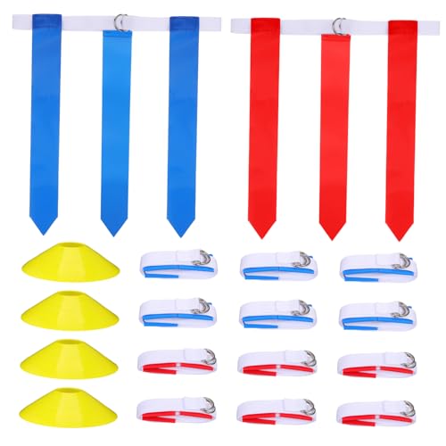 Complete Rugby Training Set 12 Belts 4 Cones Football Flags Boys and Girls Soccer Gear Football Accessories Youth