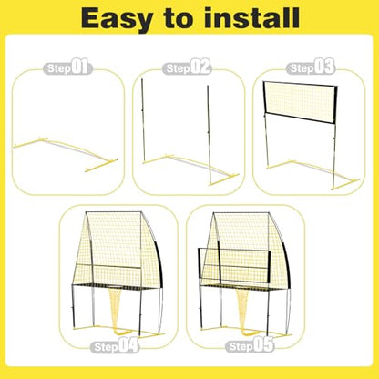 Volleyball Training Net Equipment System，Volleyball Practice Net of Adjustable Height, Good Stability, Easy Assembly & Storage, Indoor and Outdoor Use