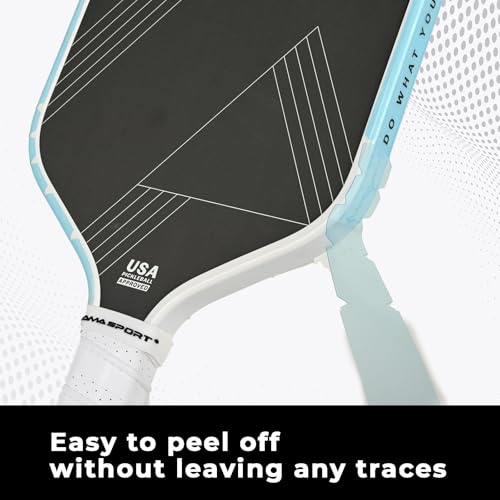 PICKLETECH Pickleball Paddle Protection Tape - Paddle Head Edge Guard - Racket Edge Protection Tape -Fit Perfectly Curved Edge -No Wrinkling - color: Clear Blue, size: Width 20mm