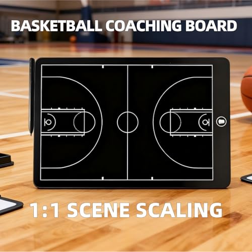 Basketball Coaching Board, 16 Inch LCD Coach Clipboard, Basketball Marker Training Equipment Accessories with Pen