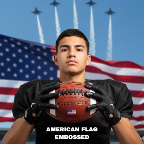 Official Size 9 Football, 2000 Series Collection, Premium Leather Construction, American Football with Ball Pump, College Regulation Size