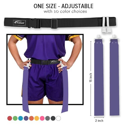 Trained Man Flag Football Belts, Adjustable Flag Football Set for Sports Teams, Training & Competition - color: Purple 10 Man Pop Flag Football Set, style: 10 Man Flag Football Sets