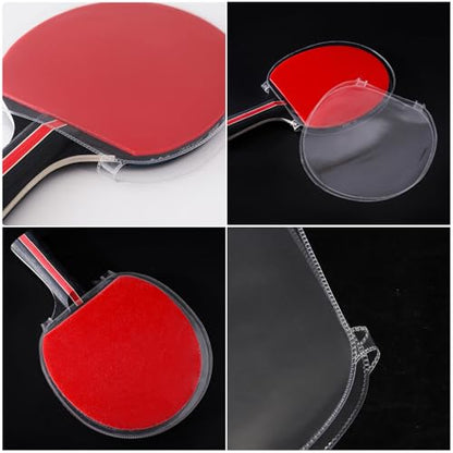 4 Pack Ping Pong Paddles Protector Film Transparent Non-Sticky Table Tennis Rackets Rubber Protective Film for Table Tennis Racket Rubber Sponge Care Kit PingPong Paddle Cleaner Cleaning Kit