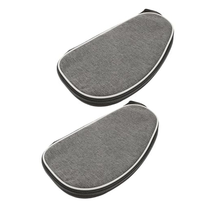 Ciieeo 2pcs Table Tennis Racket Storage Bag with Paddle Cover and Ball Holder, Portable Grey Shell Case for Ping Pong Paddle Protection and Sports Travel Organizer