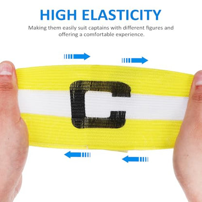 YARNOW 2 Pcs Soccer Captain Armbands Adjustable Elastic Football Bands for Youth Team Leaders Training Matches