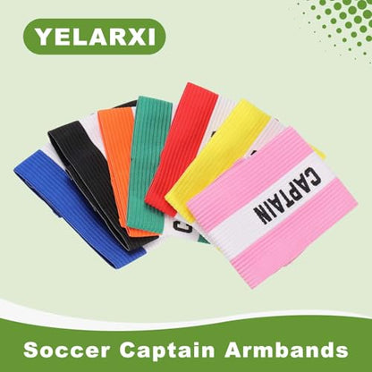 Soccer Captain Armbands, Adjustable Captain Bands Soccer Elastic Armband Protective Arm Badge Bands,12Pcs &Multicolor - Fit for (Adult Youth Team Sports/Football/Basketball)