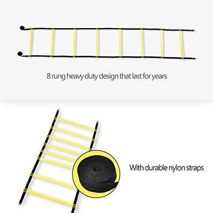 Football Ladder,4M Adjustable Soccer Ladder, Coordination and Speed Training Equipment,for High Training Boxing, Soccer, Football, , Ice Hockey