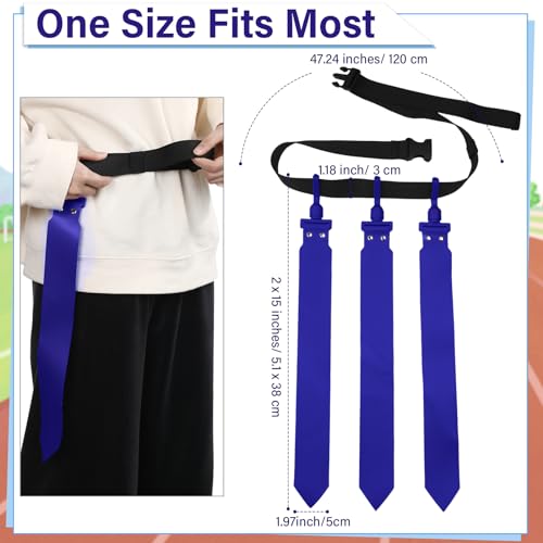 Hungdao 10/12 Players Flag Football Belts and Flags Adjustable Football Belts for Kids Teens Adults Team Training Sport Event - color: Yellow,purple
