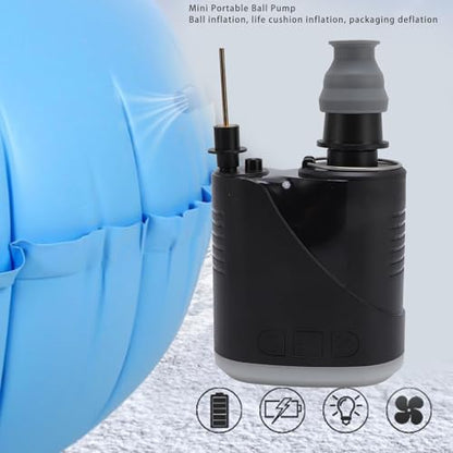 Naroote Electric Ball Pump, Automatic Air Pump Cordless Portable with 2000mAh Battery, Universal Nozzles for Basketball, Soccer, Football, Air Mattresses, Battery Powered Sports Ball