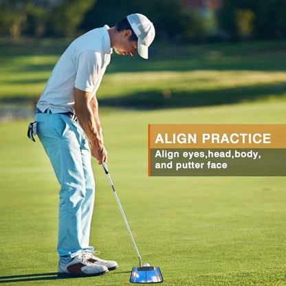 Golf Putting Mirror, Putting Mirror Training Aid for Golf with Putter Line,Golf Training Putters for Beginners - style: Not Includes 3 Gates
