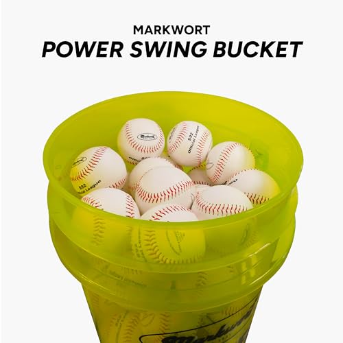 Markwort Power Swing Bucket with 5 dozen S92 Practice Baseballs