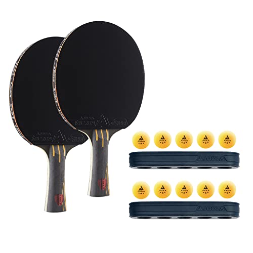 JOOLA Infinity Overdrive Ping Pong Paddle & Table Tennis Sets, Racket with Carbon Kevlar & Double Black Extreme Speed Rubber, Ping Pong Set with 10 Ping Pong Balls & Magnetic Ball Holder